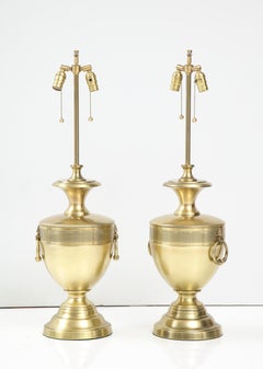 Stiffel Satin Brass Hollywood Regency Lamps