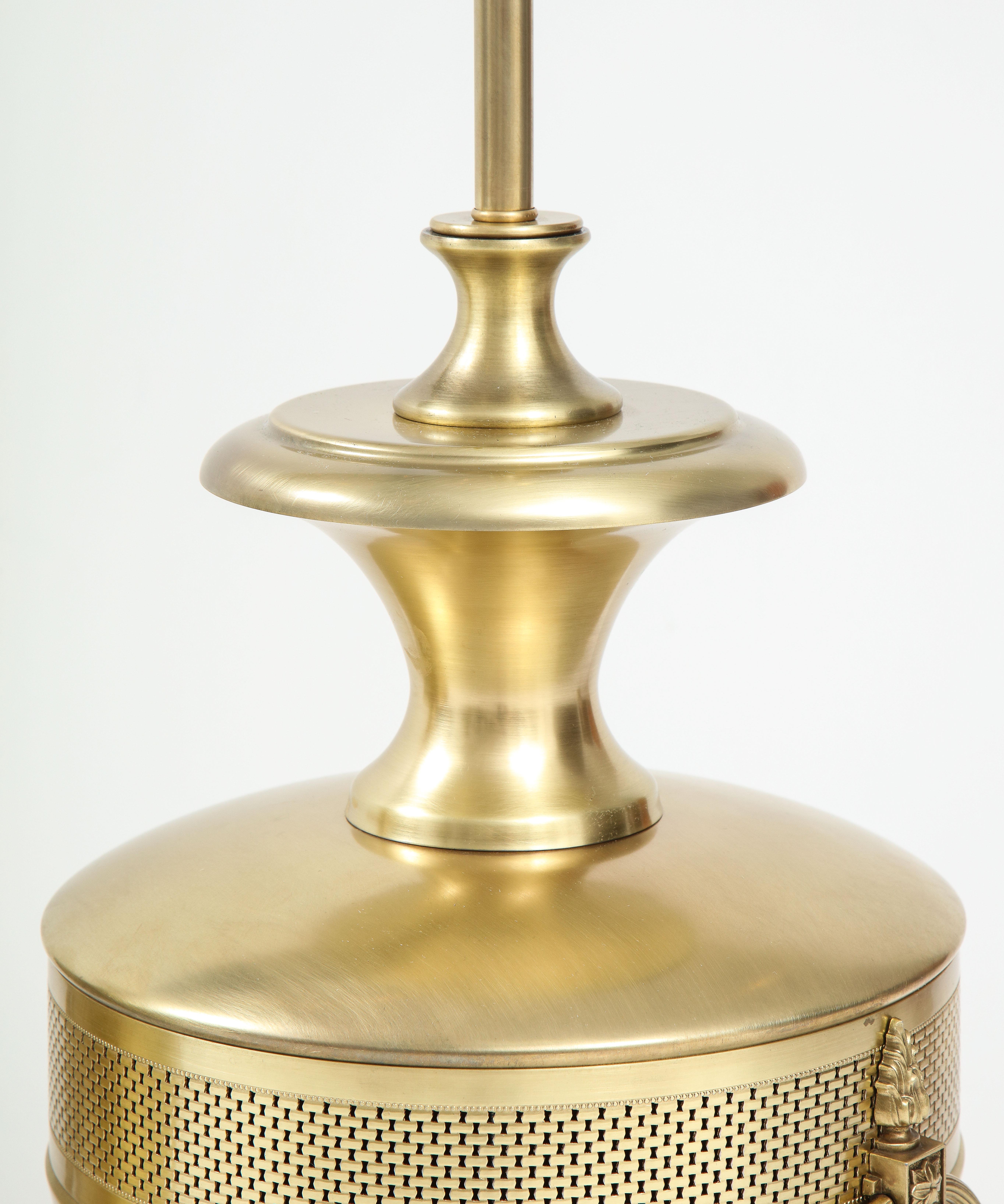 Stiffel Satin Brass Hollywood Regency Lamps For Sale 1