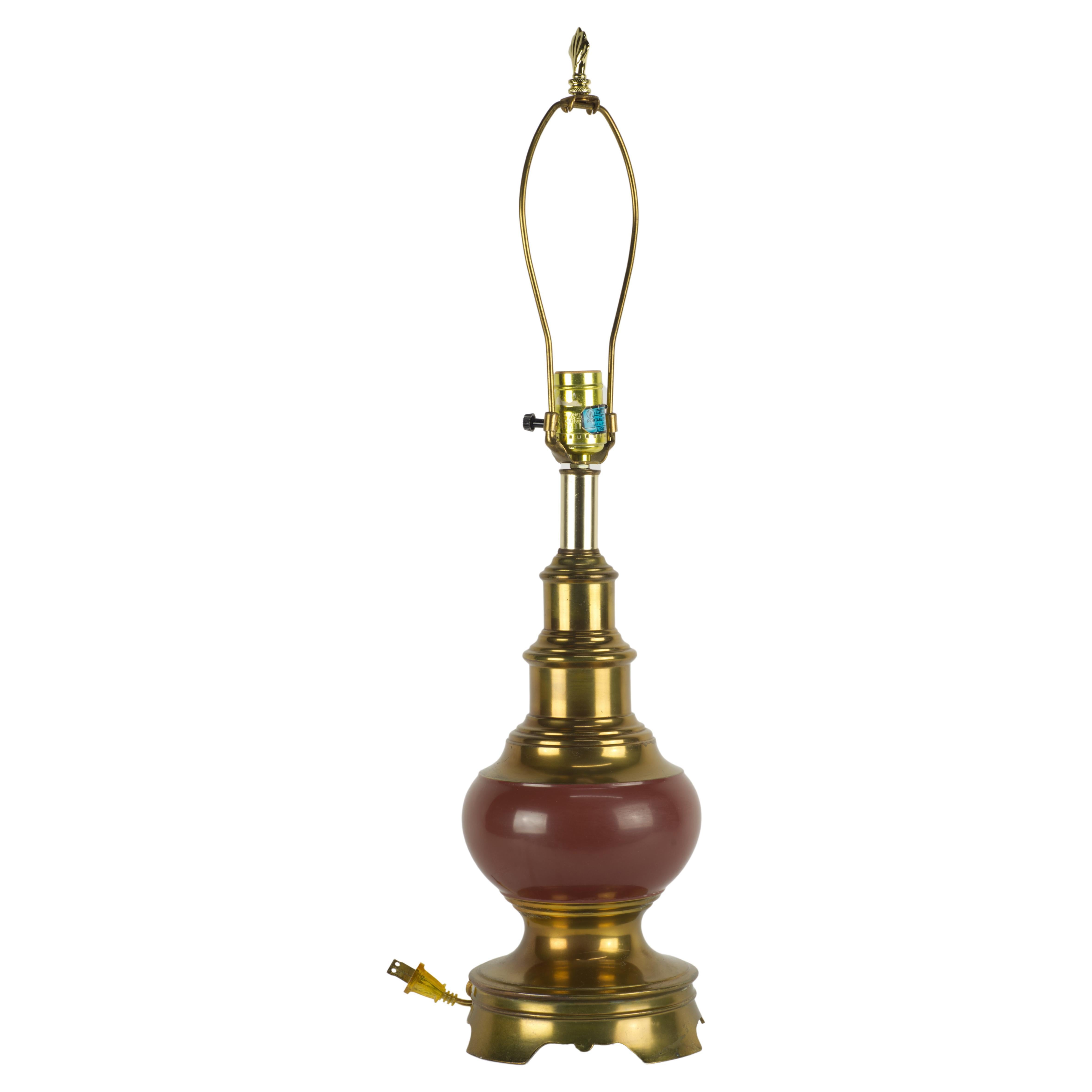 Stiffel Sculptural Table Lamp, Ceramic and Brass, Mid Century Modern