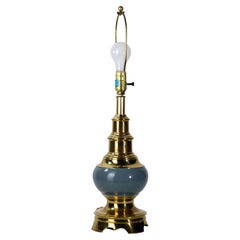 Stiffel Sculptural Table Lamp, Ceramic and Brass, Mid Century Modern