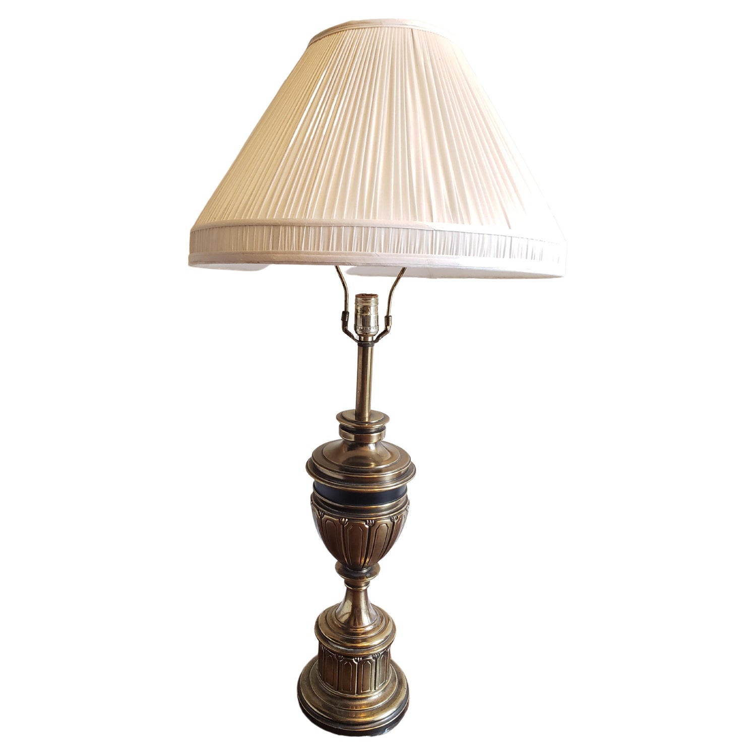 1960s Stiffel Brass and Black Metal Table Lamps, Pair For Sale at 1stDibs