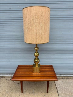 Stiffel Stacked Brass Ball Table Lamp with original Shade