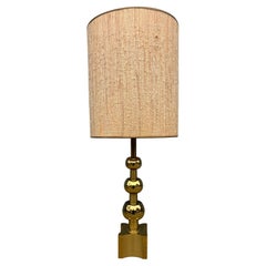 Stiffel Stacked Brass Ball Table Lamp with original Shade