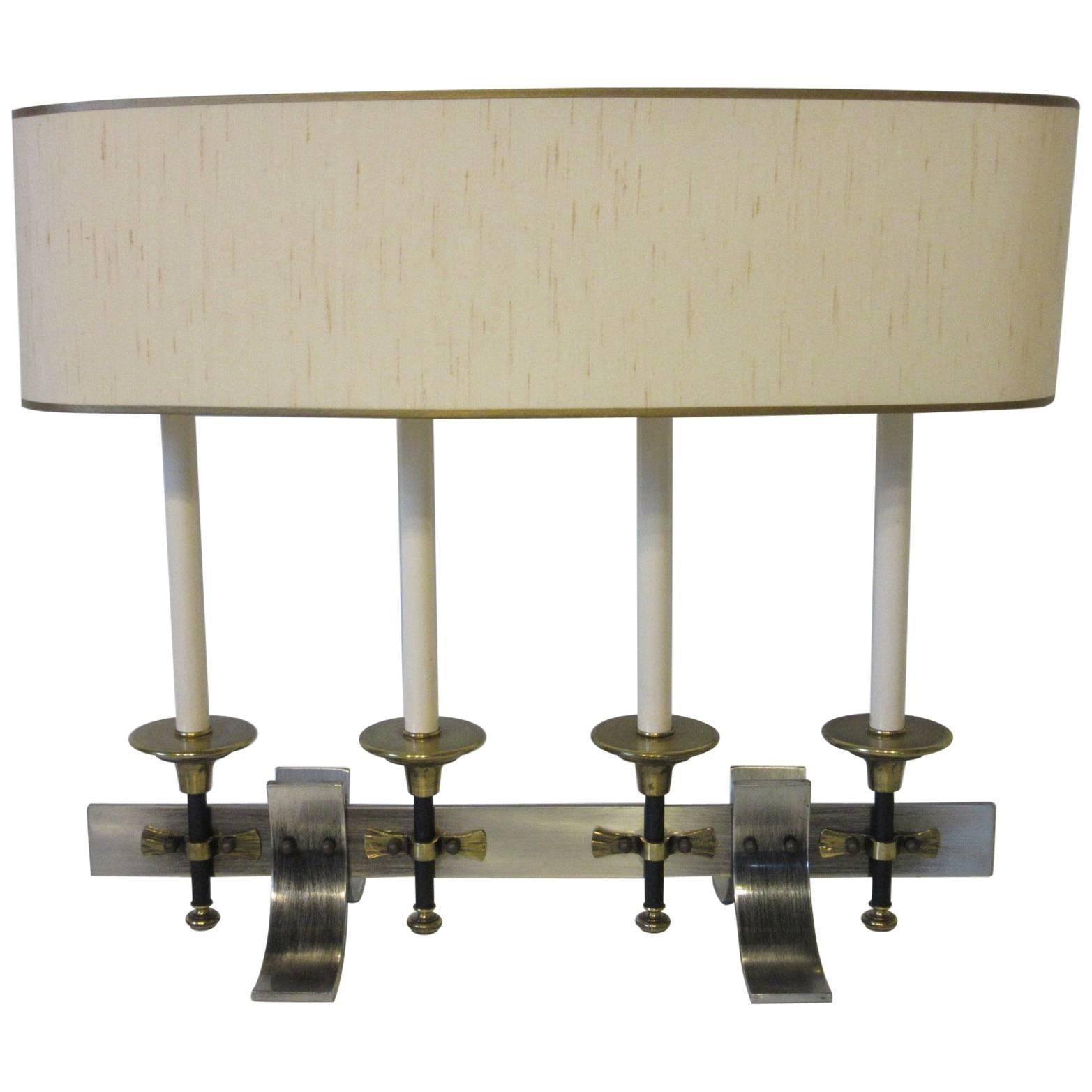 Stiffel styled Brass / Brushed Metal Table Lamp