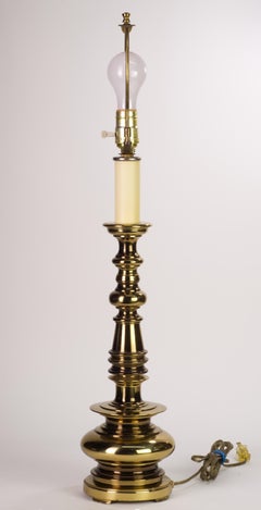 Stiffel Tall Sculptural Brass Table Lamp