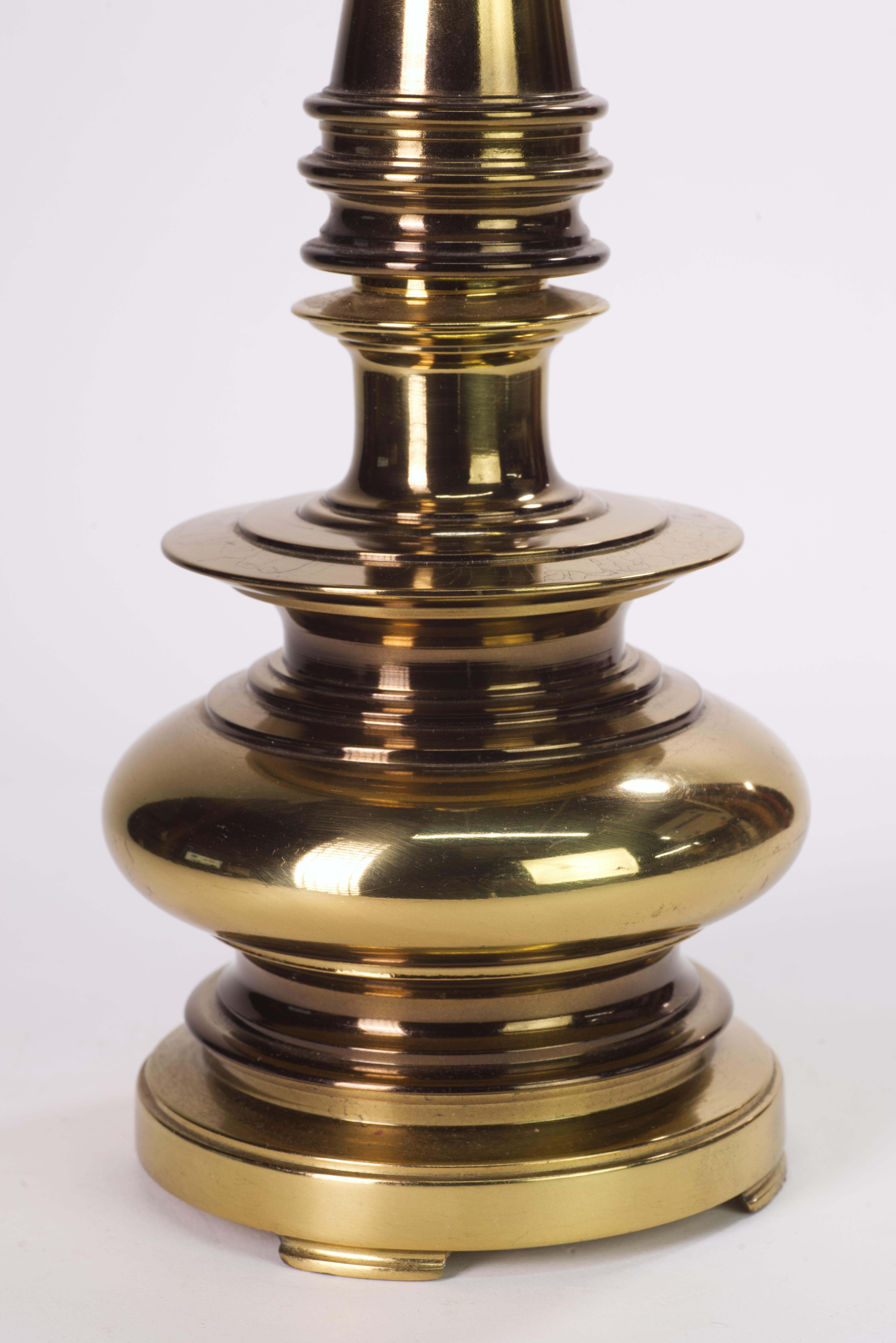 Stiffel Tall Sculptural Brass Table Lamp For Sale 1