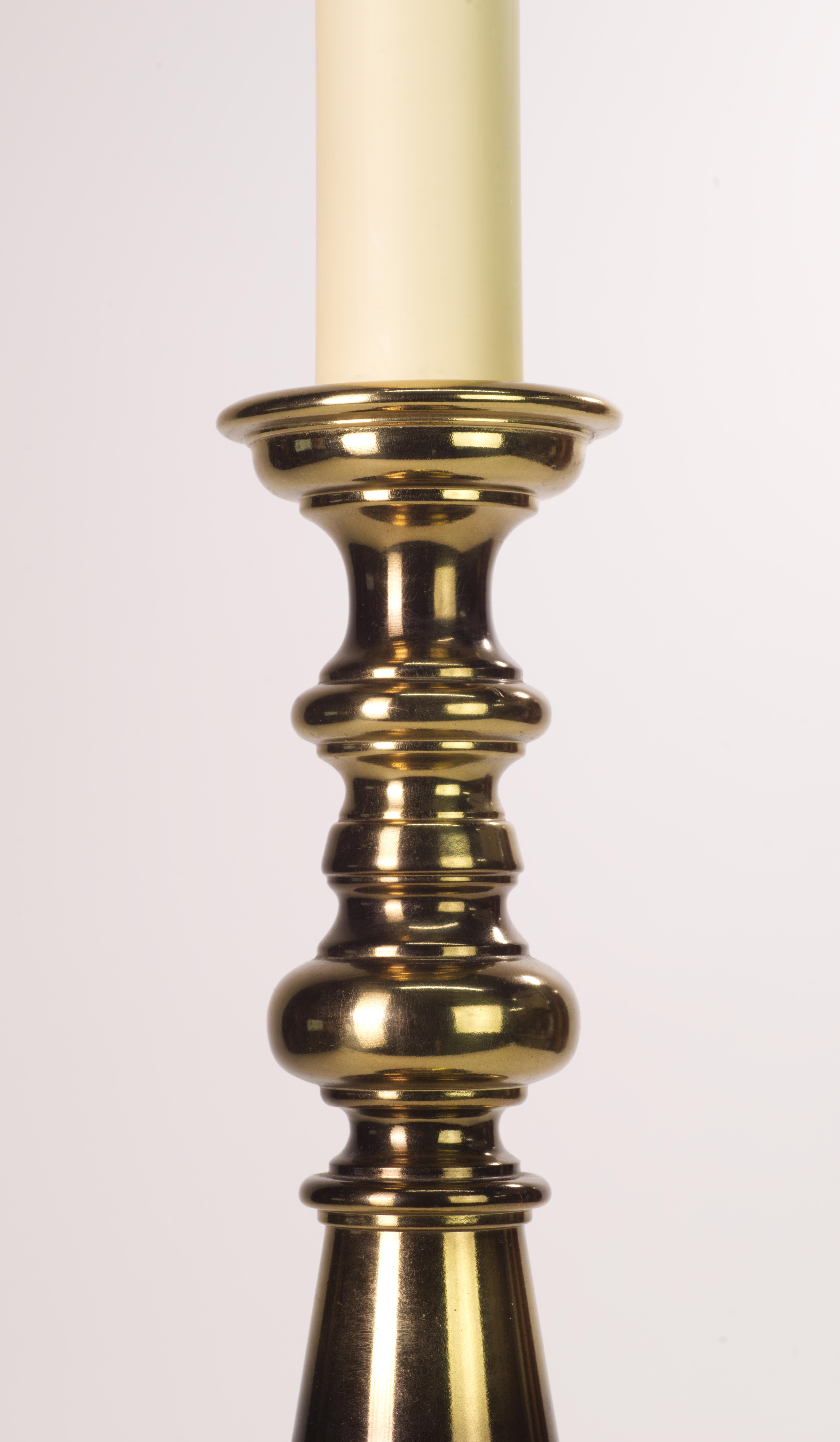Stiffel Tall Sculptural Brass Table Lamp For Sale 2