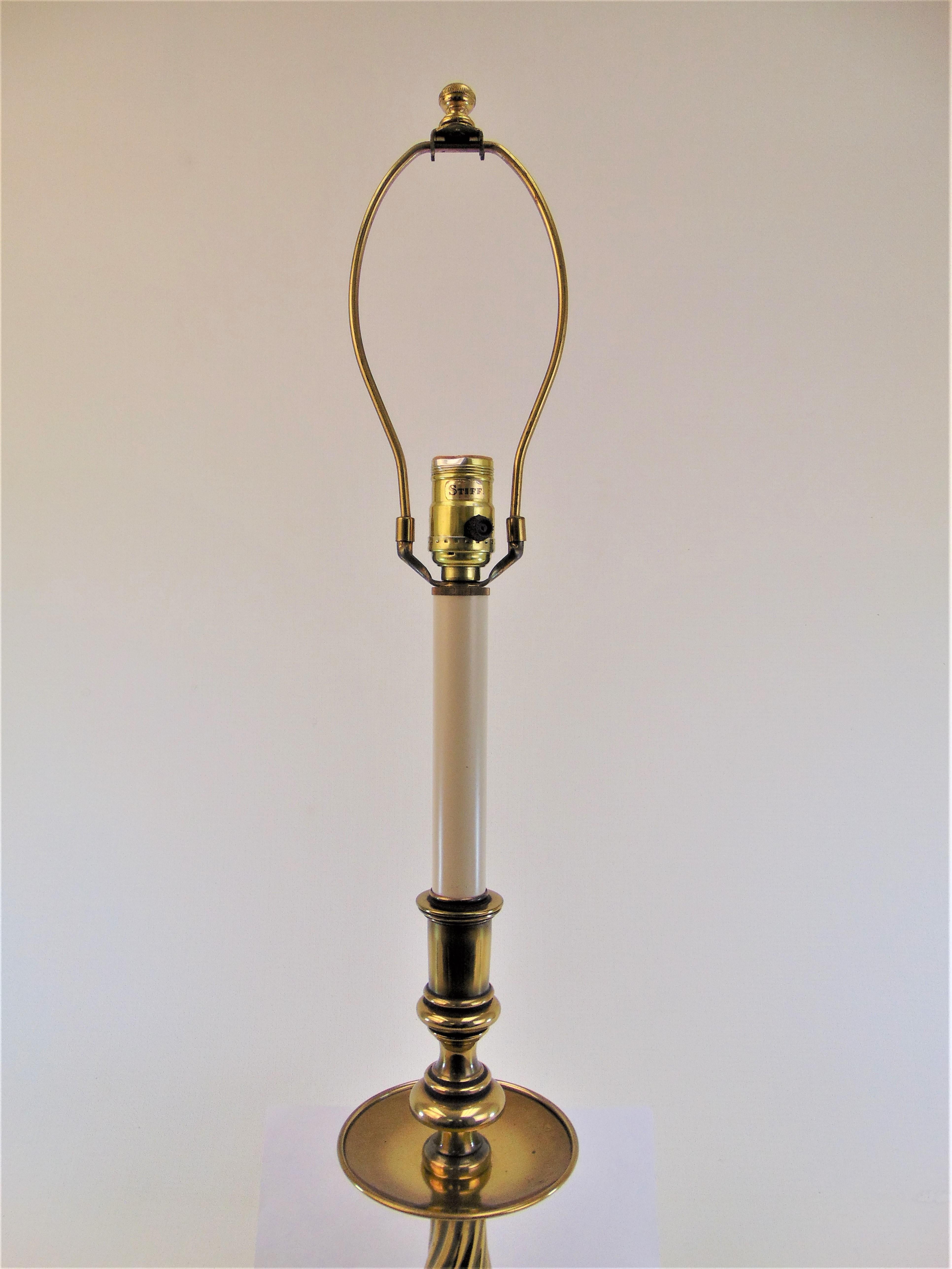 Stiffel Traditional Style Brass Candlestick Table Lamp For Sale 5