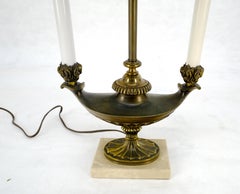 Stiffer Brass Double Candle Aladdin Table Lamp Brass & Marble MINT