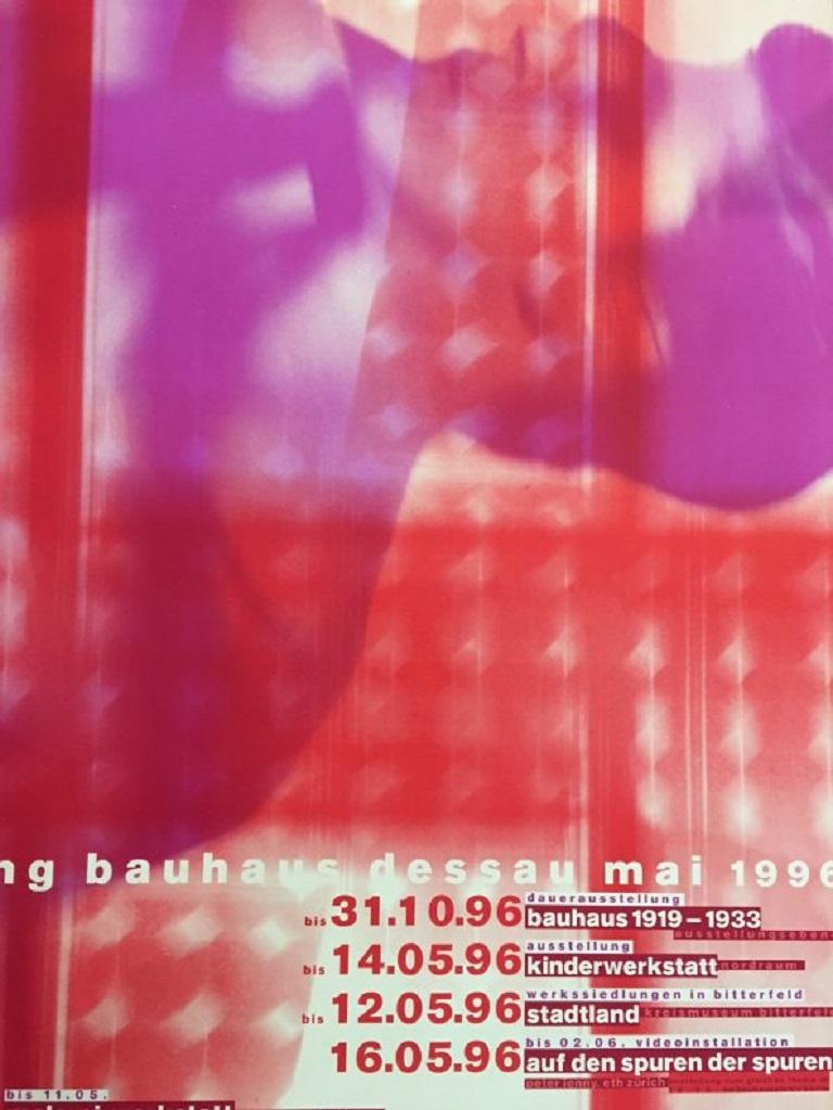 Fin du 20e siècle Affiche vintage d'origine Stiftung Bauhaus Dessau Mai en vente