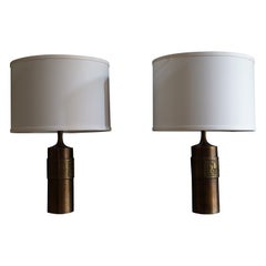 Lampade da tavolo in bronzo Stig Blomberg, Svezia, 1970
