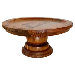 Stig Johansson, Smålandsslöjd, Pine Wood Plate, Cake Plate, Sweden, 1960/70s
