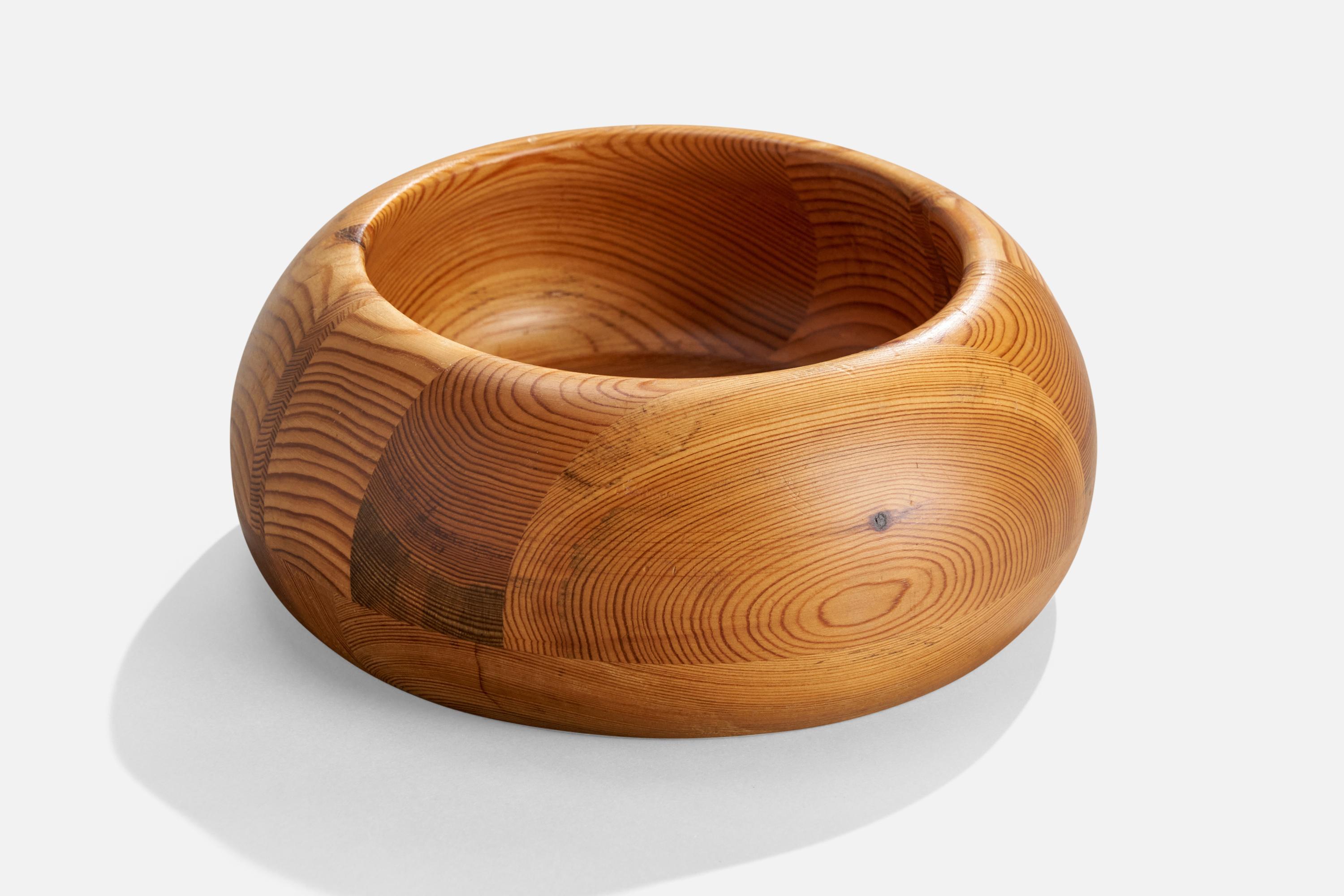 Swedish Stig Johnsson, Bowl, Pine, Sweden, 1970s For Sale