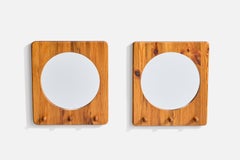 Stig Johnsson, Coppia di specchi da parete, Pino, Svezia, anni '70