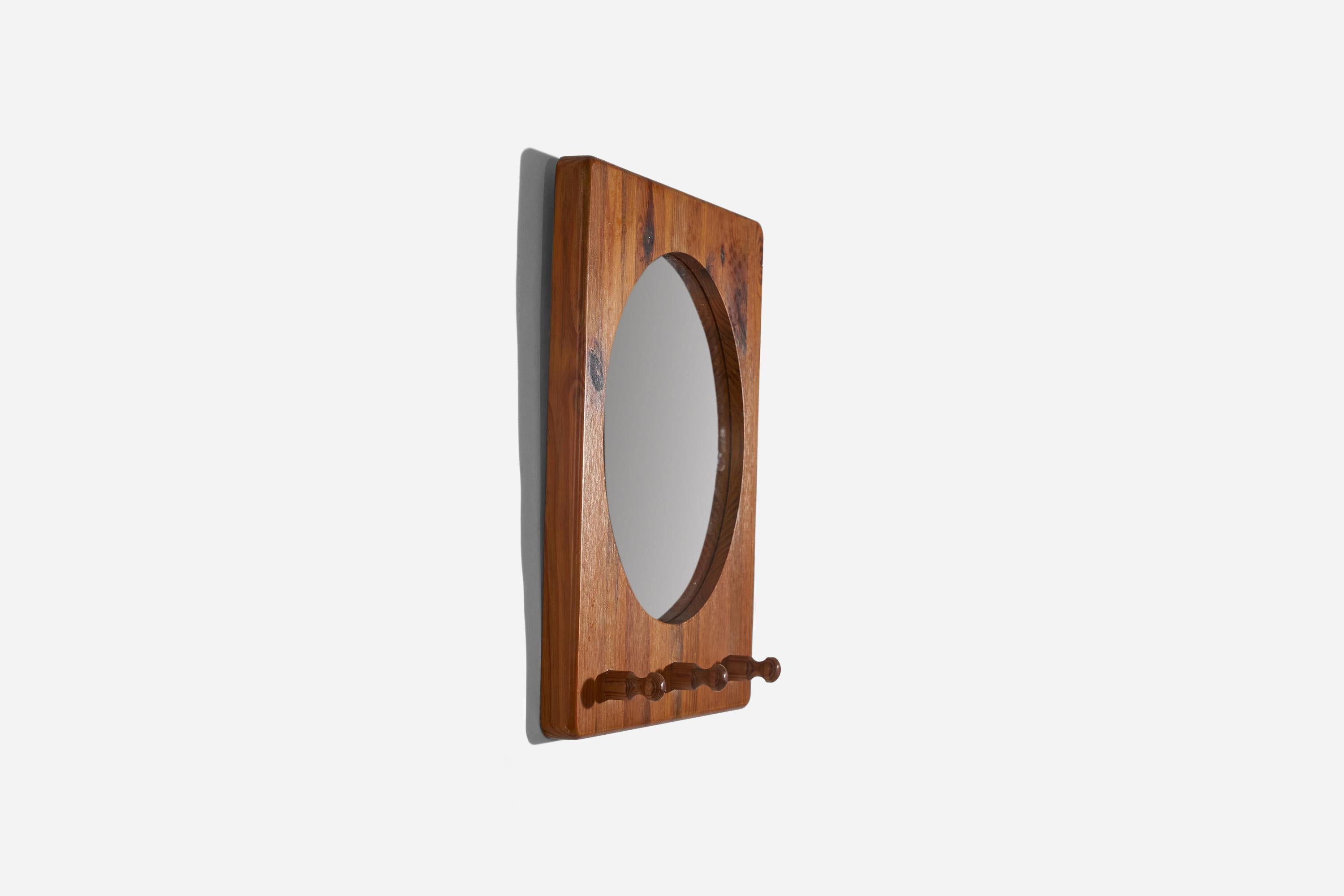 Swedish Stig Johnsson, Pair of Wall Mirrors, Pine, Sweden, 1970s For Sale