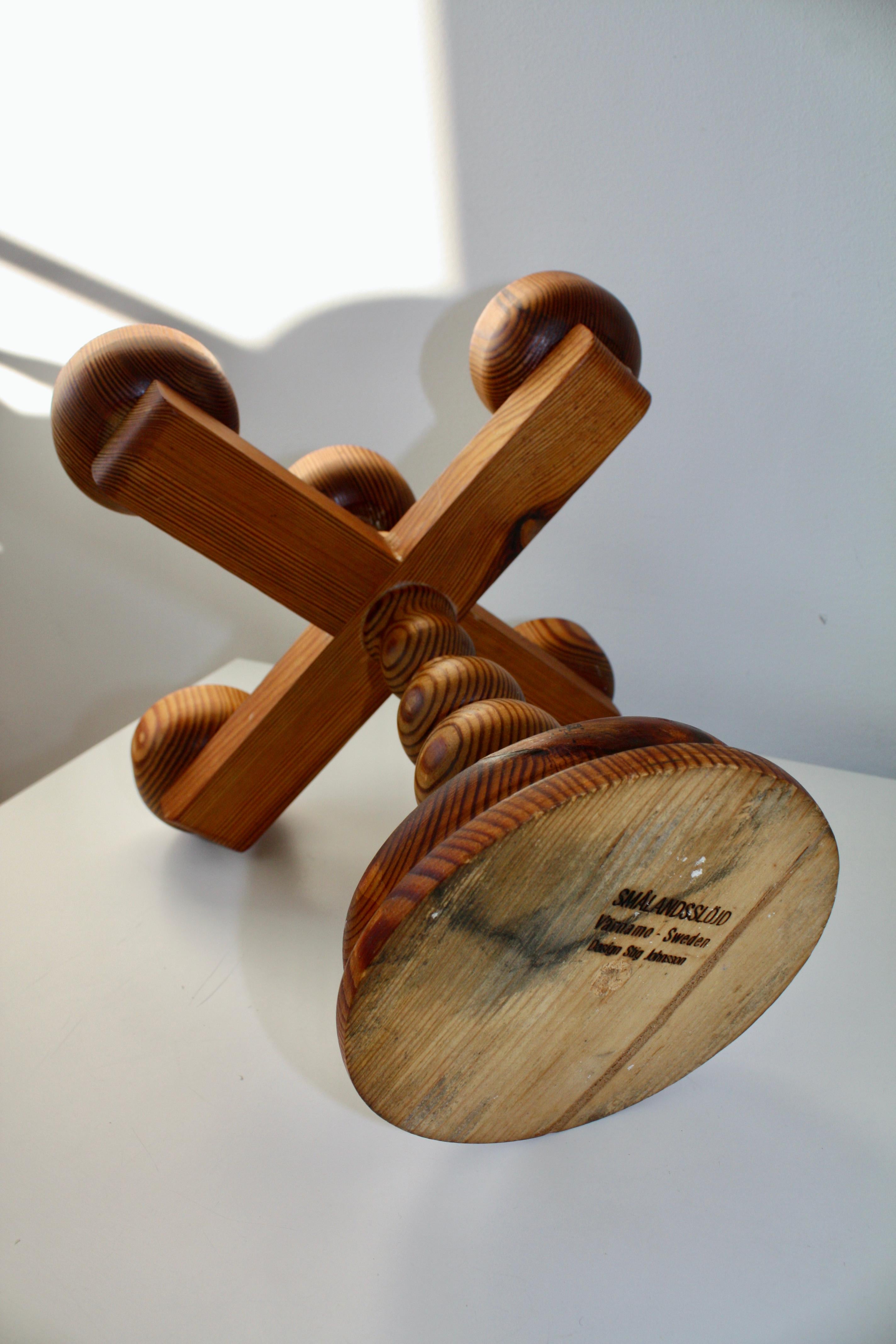 Stig Johnsson, Smålandsslöjd, 1960 Candelabro a cinque bracci in Wood svedese in vendita 5