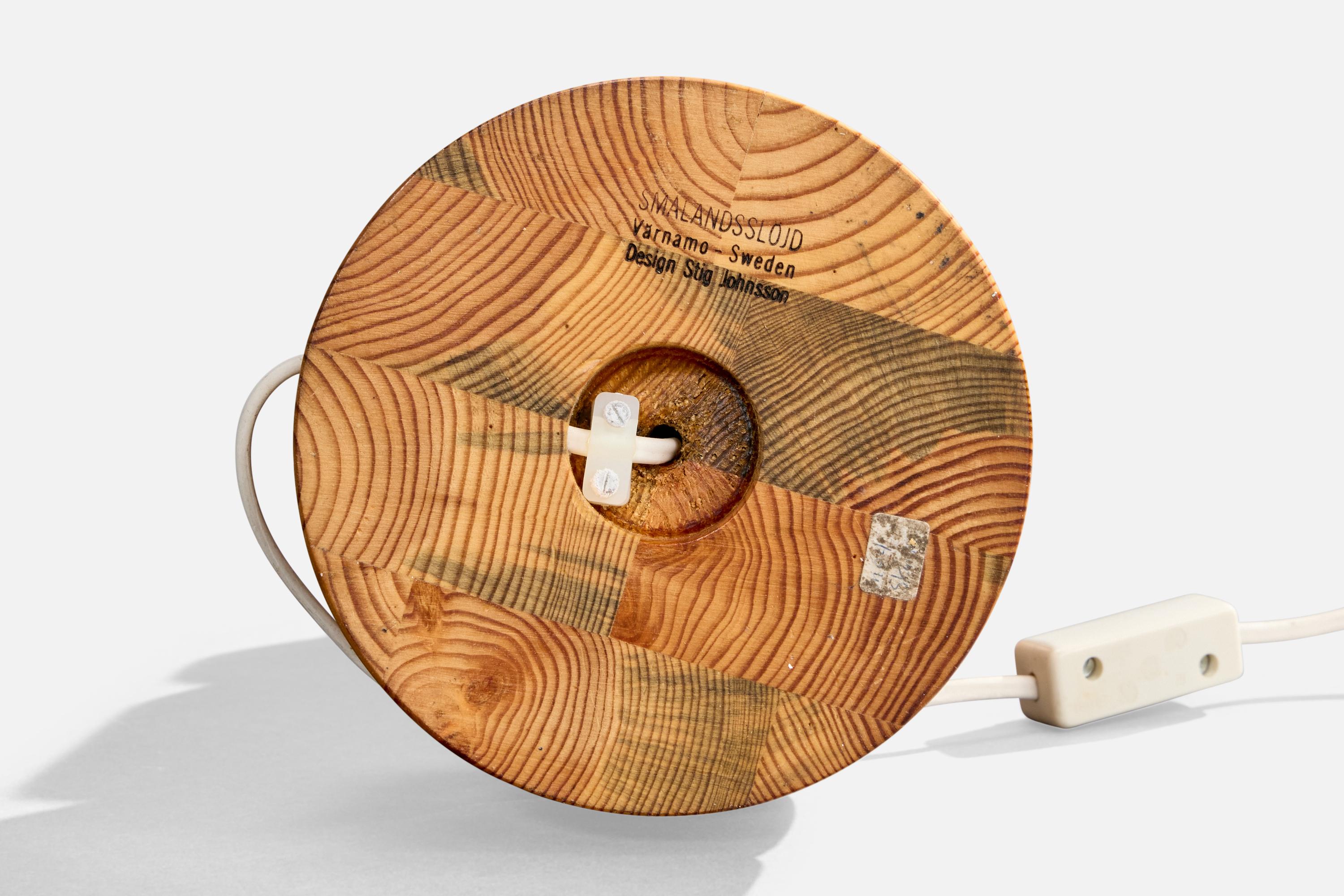 Stig Johnsson, Table Lamp, Pine, Sweden, 1970s For Sale 4