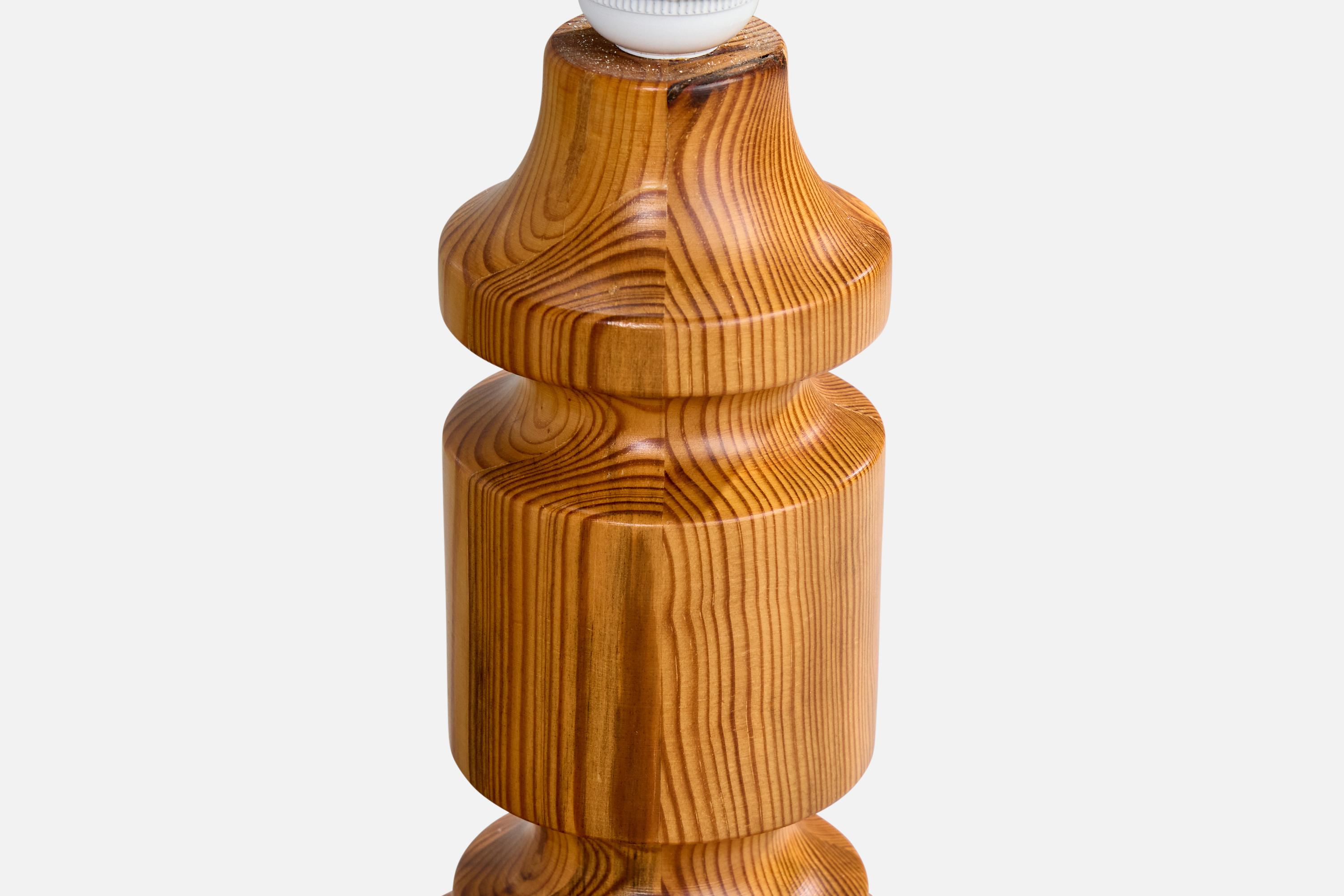 Late 20th Century Stig Johnsson, Table Lamp, Pine, Sweden, 1970s For Sale