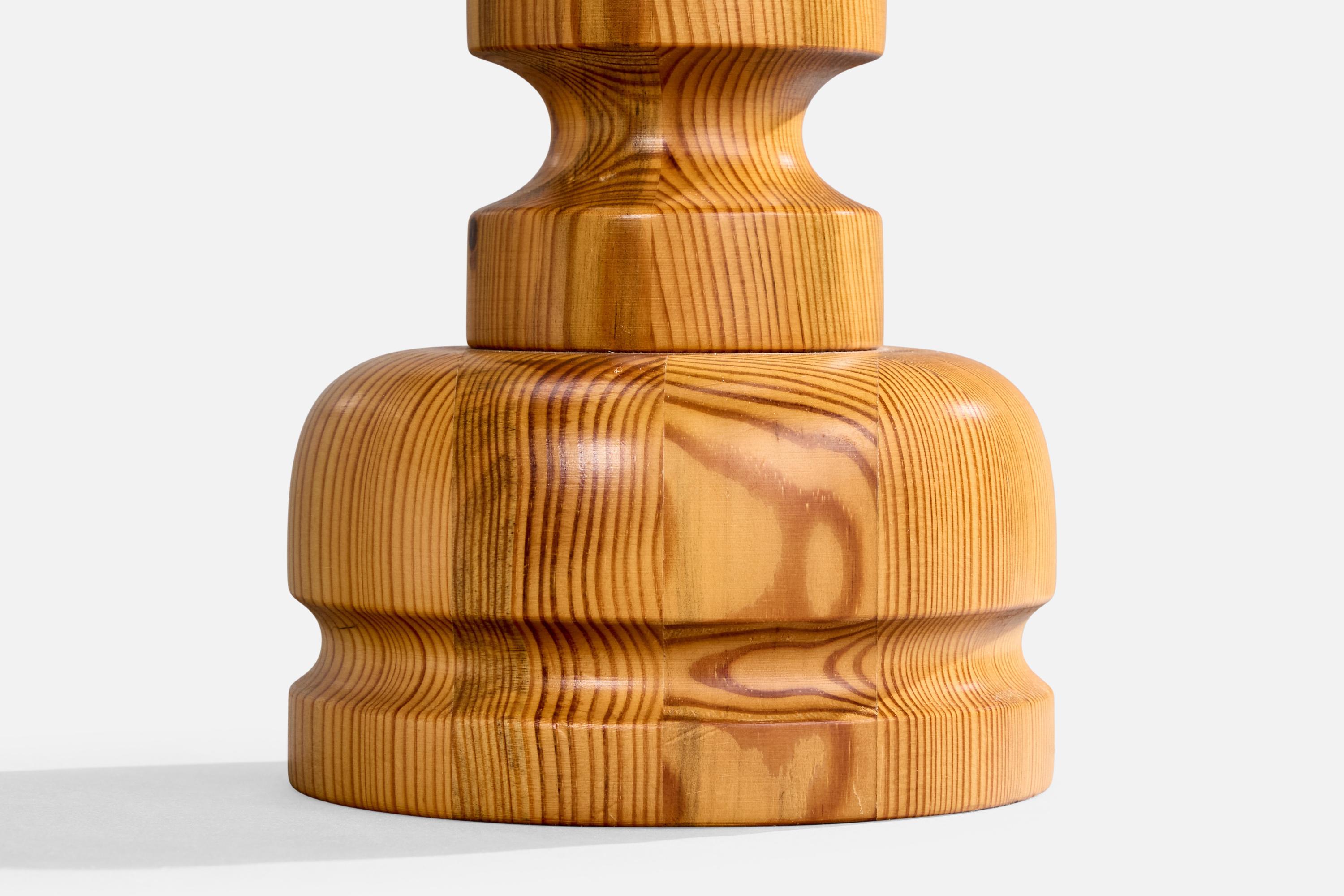 Stig Johnsson, Table Lamp, Pine, Sweden, 1970s For Sale 3