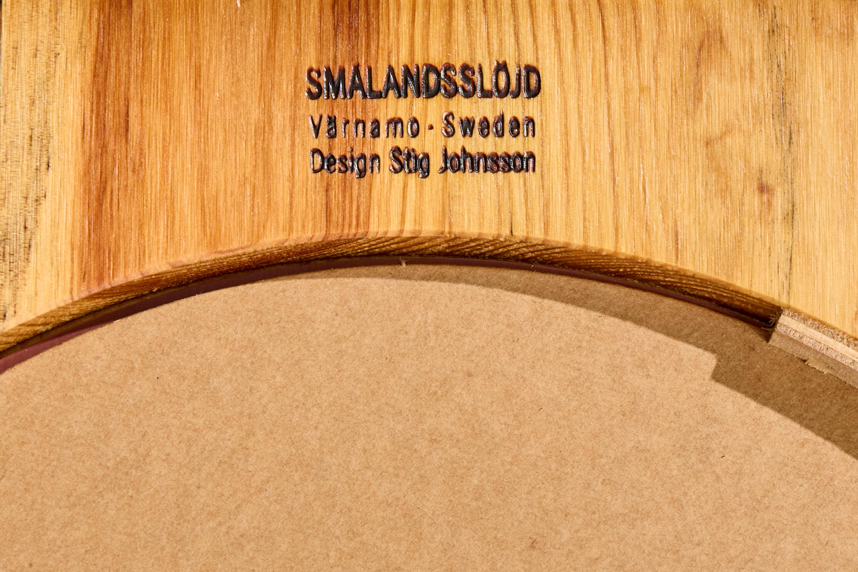 Stig Johnsson, miroir mural, pin, Suède, années 1970 en vente 2