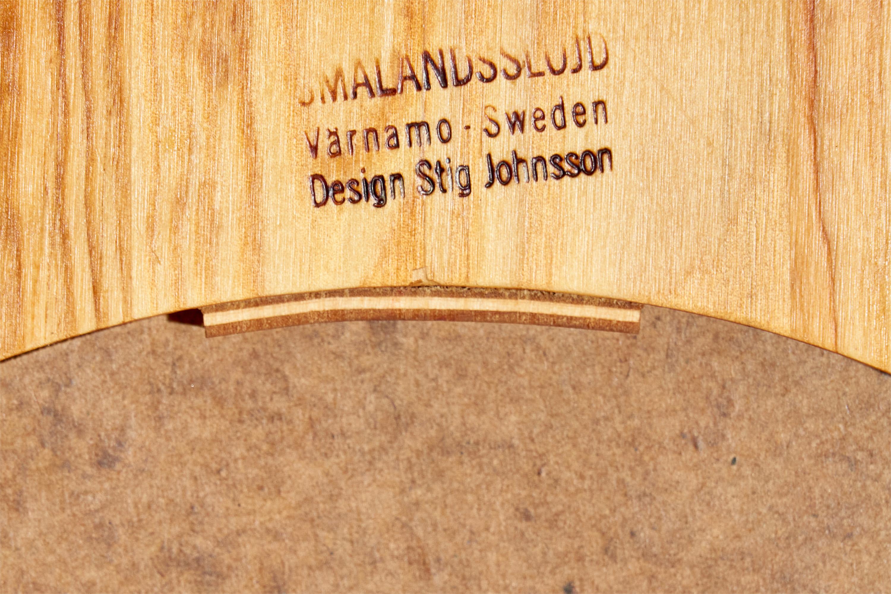 Stig Johnsson, miroir mural, pin, Suède, années 1970 en vente 2