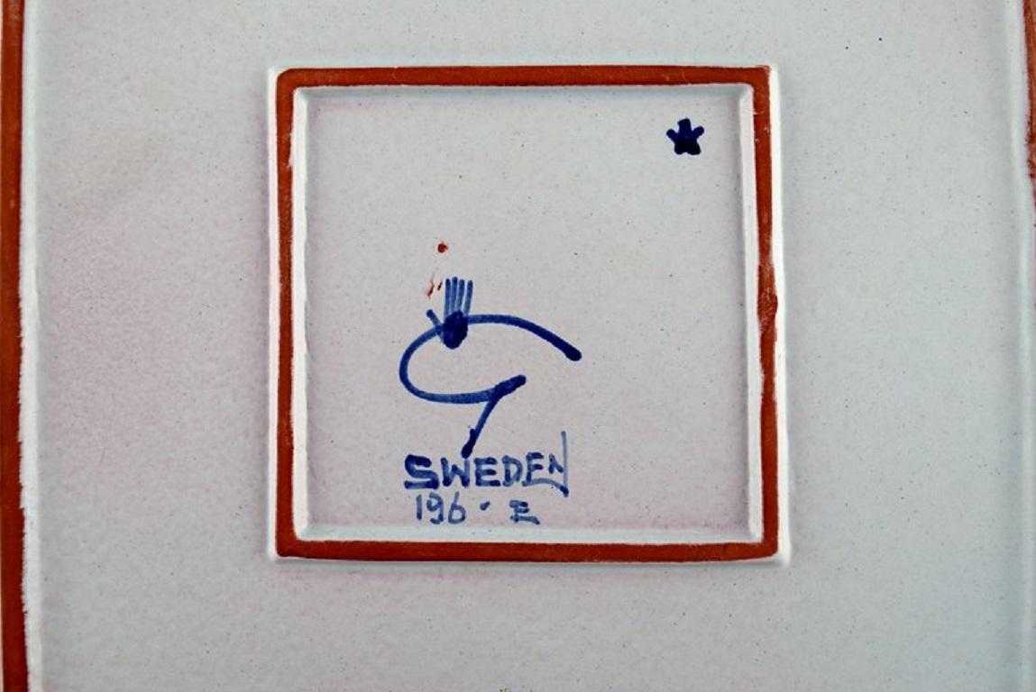 Swedish Stig Lindberg '1916-1982' for Gustavsberg, Carnival Dish / Bowl in Stoneware For Sale