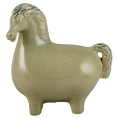 Stig Lindberg (1916-1982) for Gustavsberg. Horse figurine in glazed stoneware.