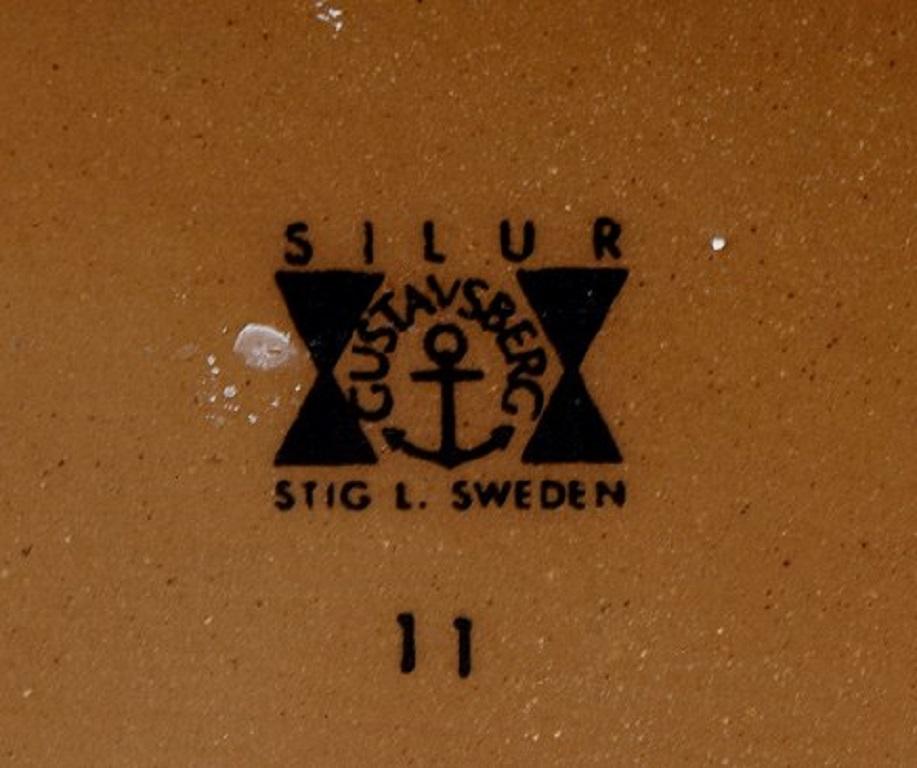 Glazed Stig Lindberg for Gustavsberg, Large Square Silur Dish, 1960's For Sale