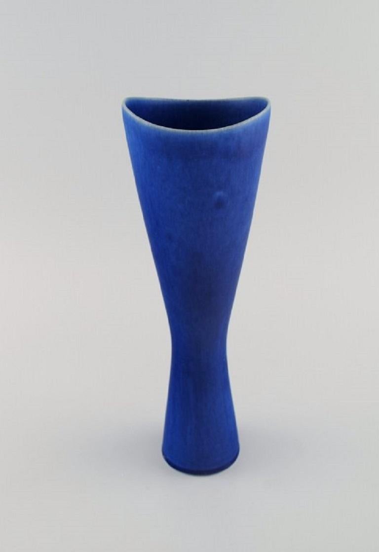 Scandinavian Modern Stig Lindberg for Gustavsberg, Vase in Glazed Ceramics, Mid-20th C For Sale