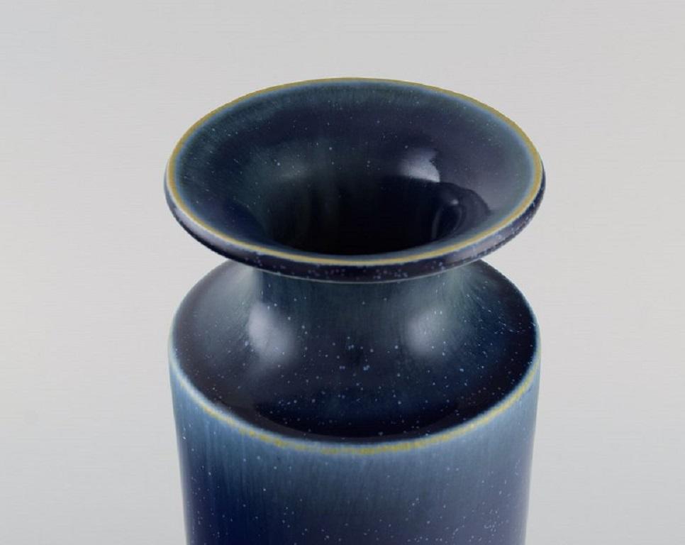 Scandinavian Modern Stig Lindberg '1916-1982' for Gustavsberg, Vase in Glazed Ceramics, Mid-20th C. For Sale