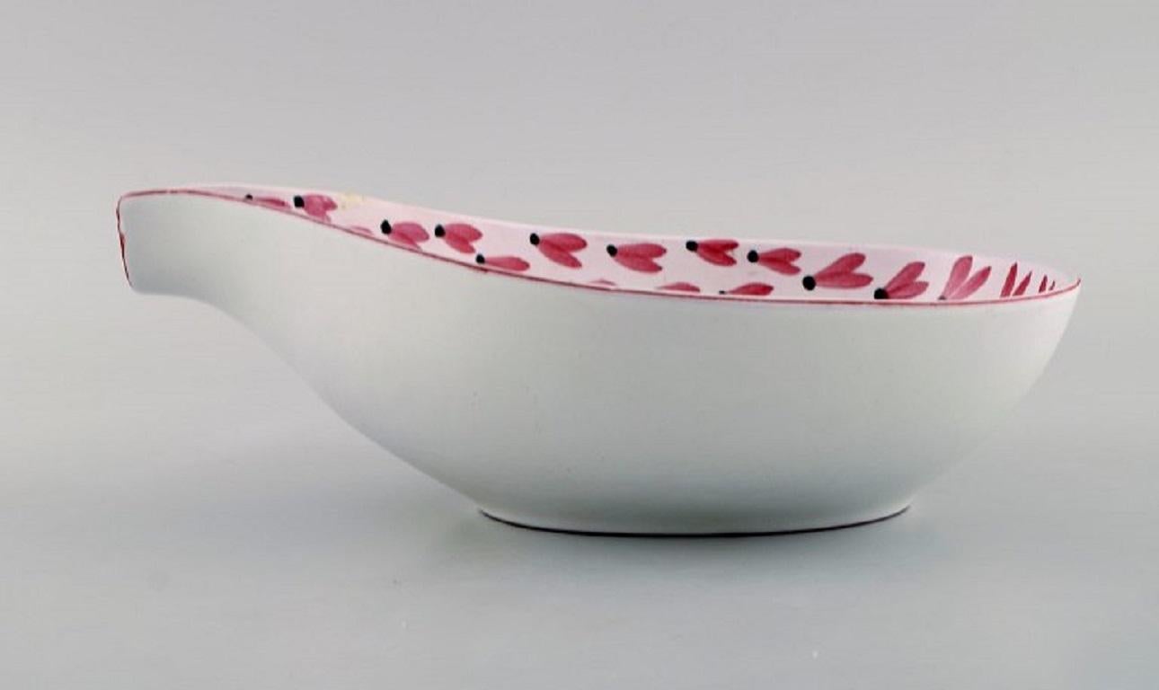 Scandinavo moderno Stig Lindberg per Gustavsberg Studio, Ciotola in gres dipinto a mano in vendita