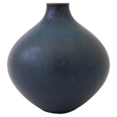 Stig Lindberg Blue Ceramic Vase - Gustavsberg Studio - Mid 20th Century