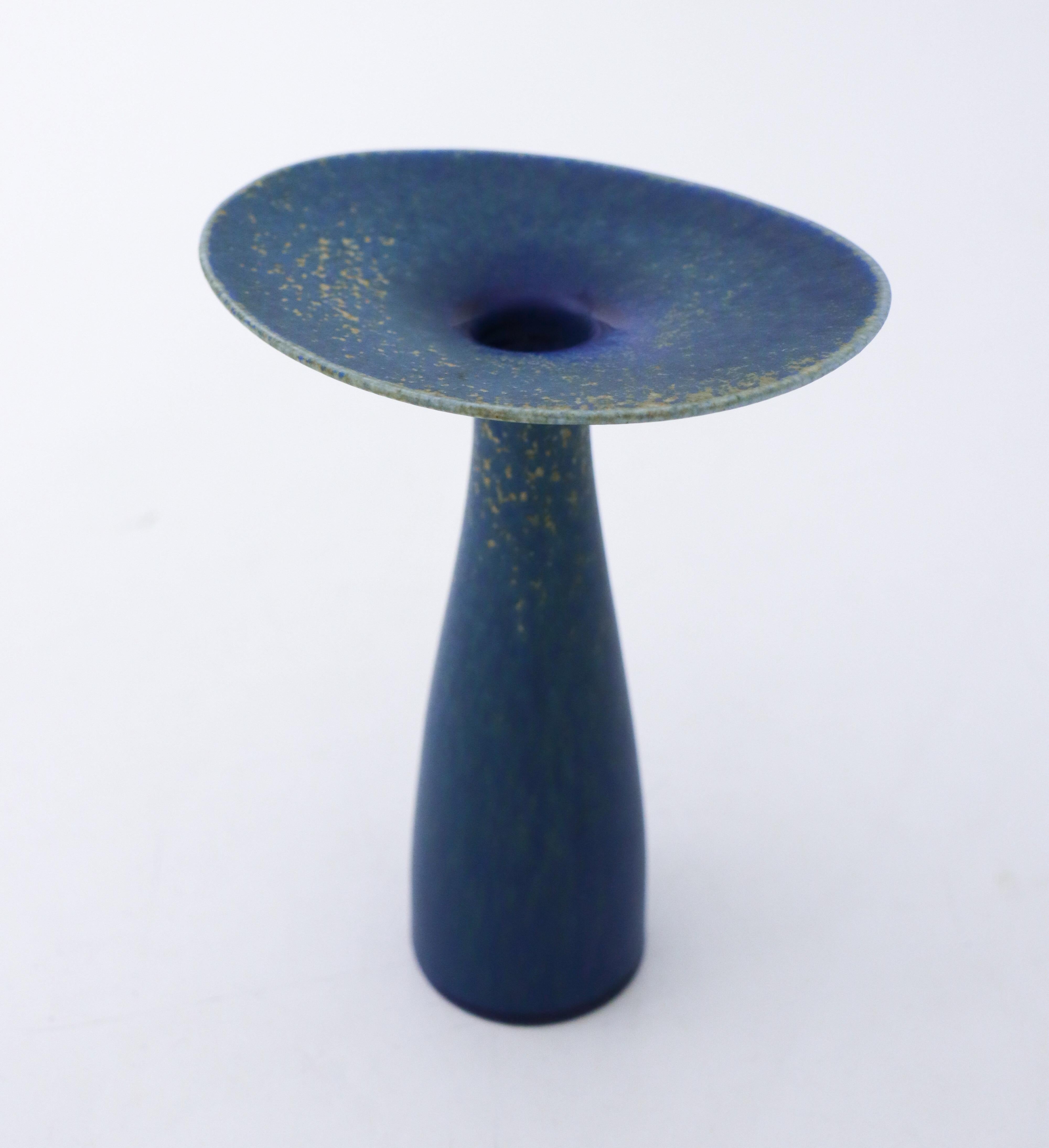 19th Century Stig Lindberg Blue Vase, Vitrin, Gustavsberg, Mid-20th Century Design For Sale