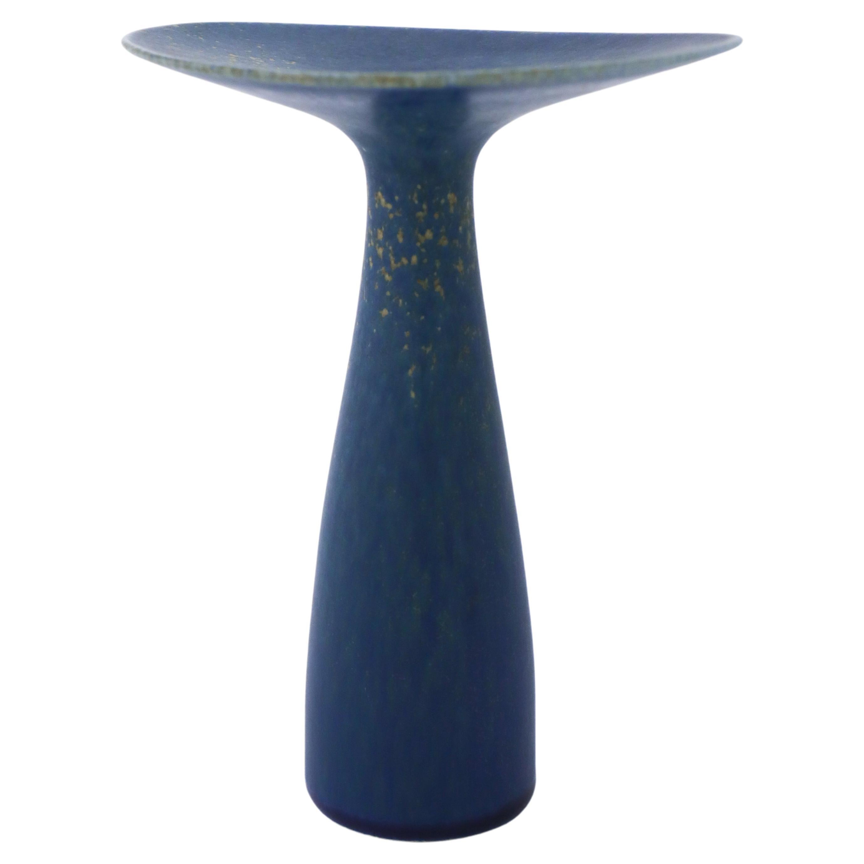 Stig Lindberg Blue Vase, Vitrin, Gustavsberg, Mid-20th Century Design For Sale