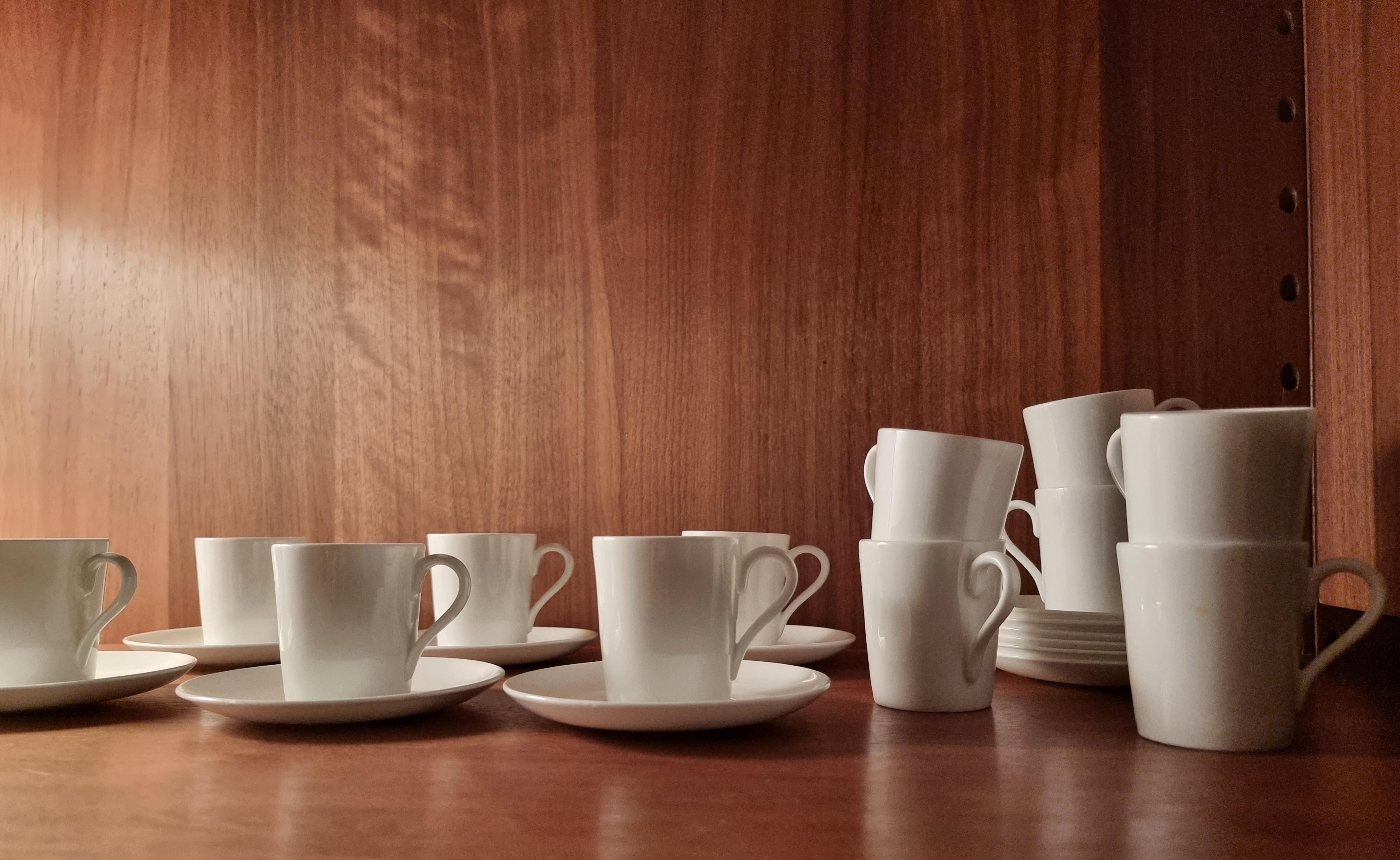 20th Century Stig Lindberg, Bone porcelain 10 Espresso cups  Gustavsberg, Scandinavian Modern For Sale