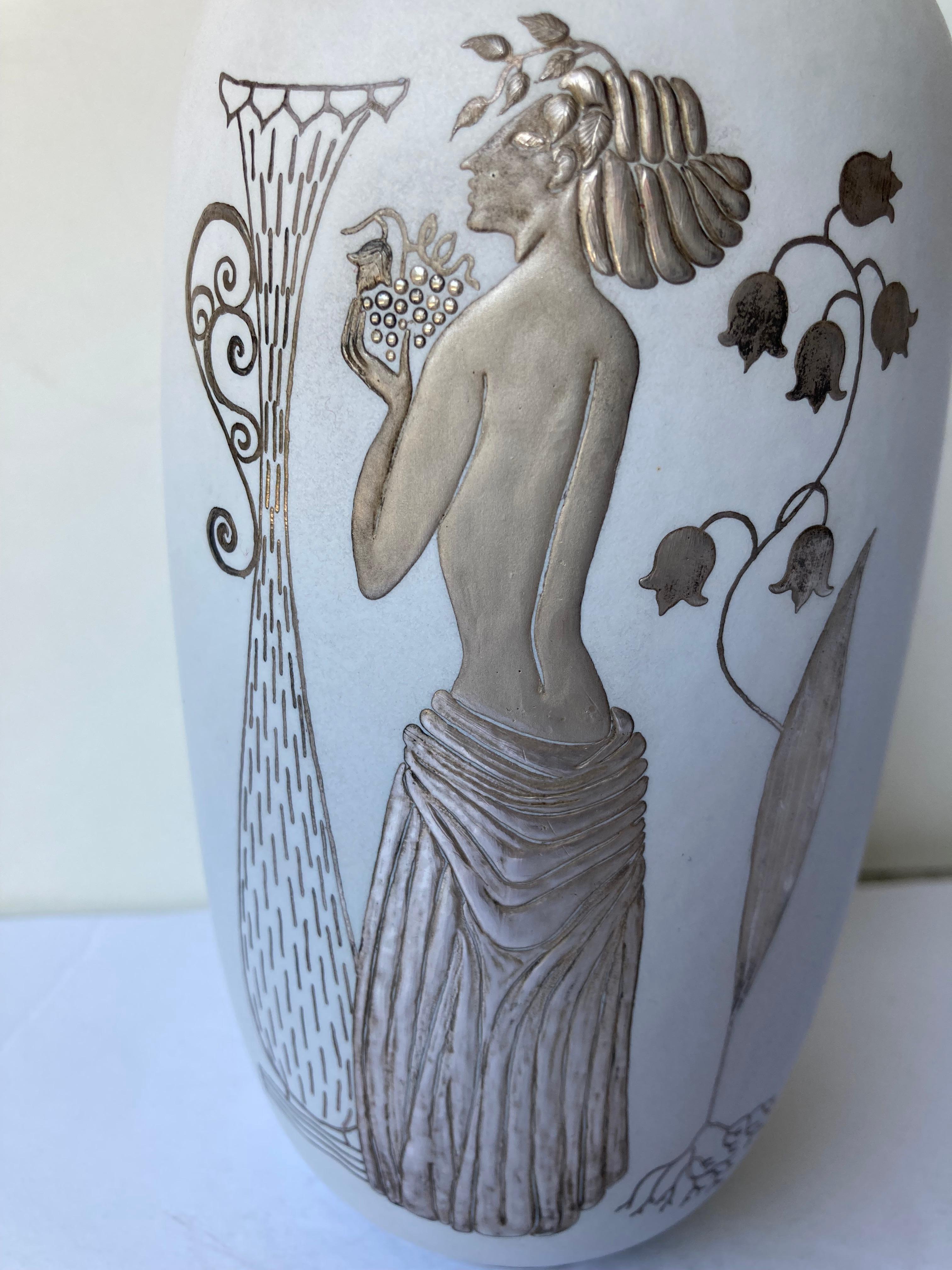 Modern Stig Lindberg Ceramic, Stoneware, Vase / Vessel for Gustavsberg, Grazia For Sale