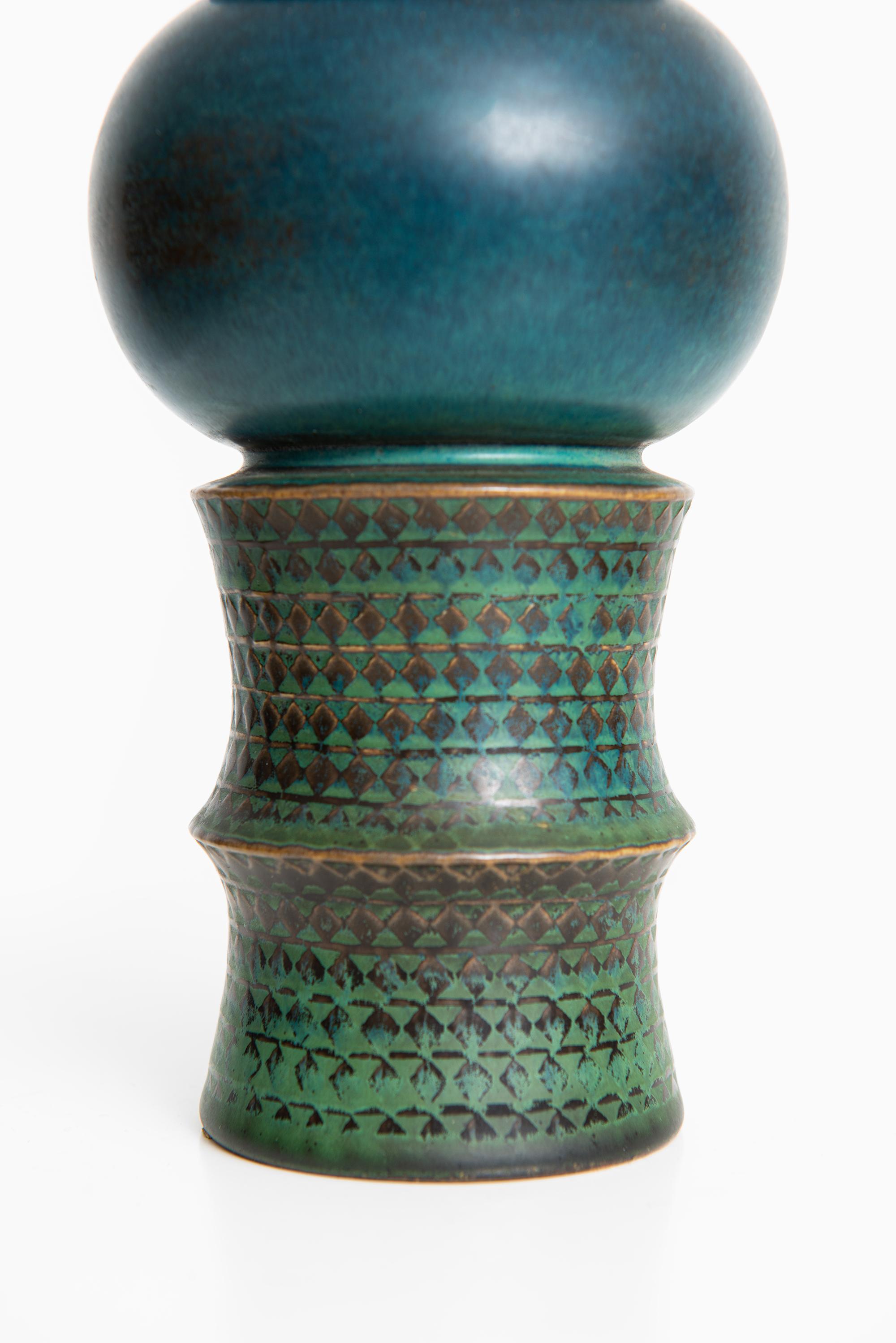 Scandinavian Modern Stig Lindberg Ceramic Vase Produced by Gustavsberg in Sweden