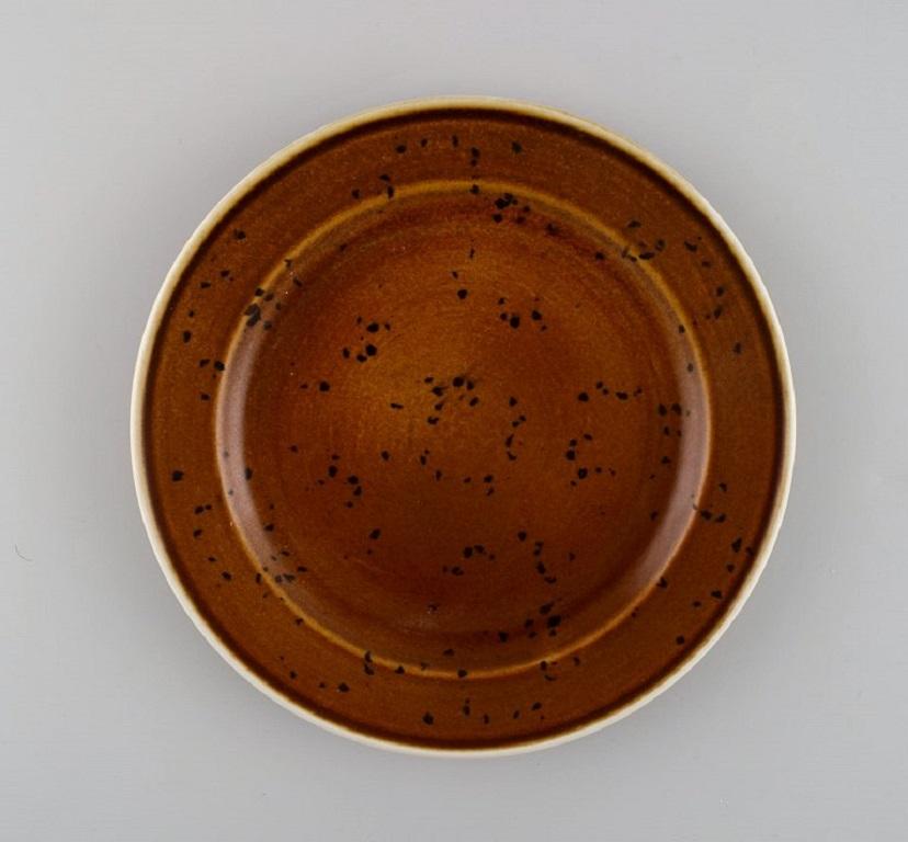 Scandinavian Modern Stig Lindberg for Gustavsberg, 11 Coq Lunch Plates in Glazed Stoneware For Sale