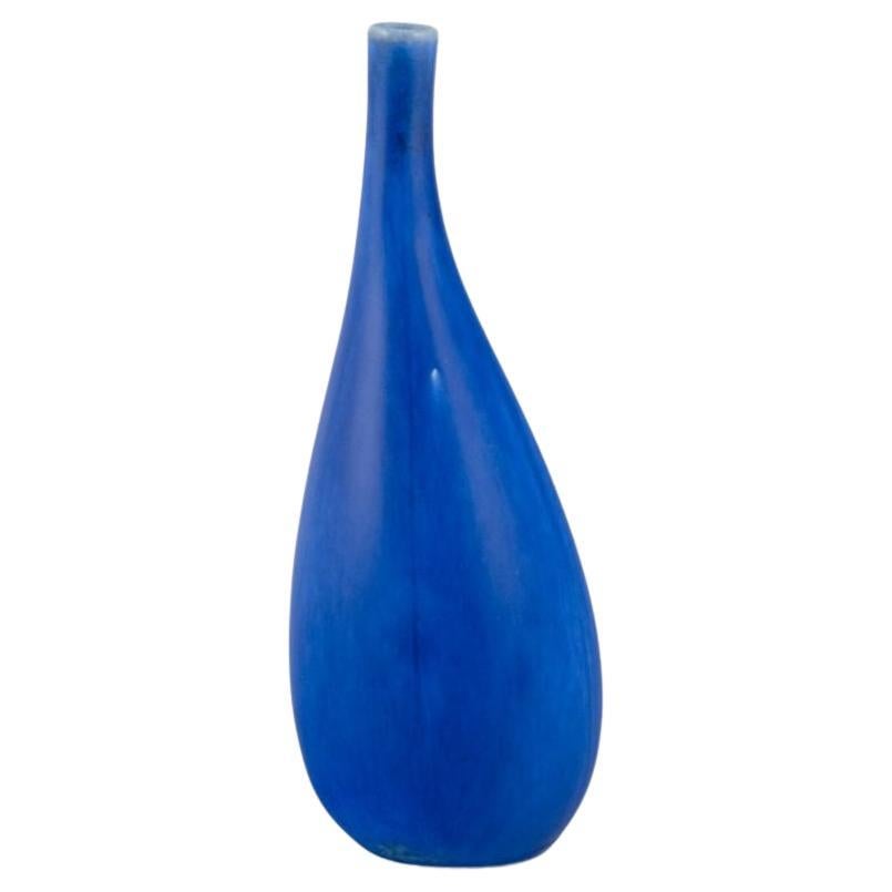Stig Lindberg for Gustavsberg. Ceramic vase with a slender neck. Ca 1960 For Sale