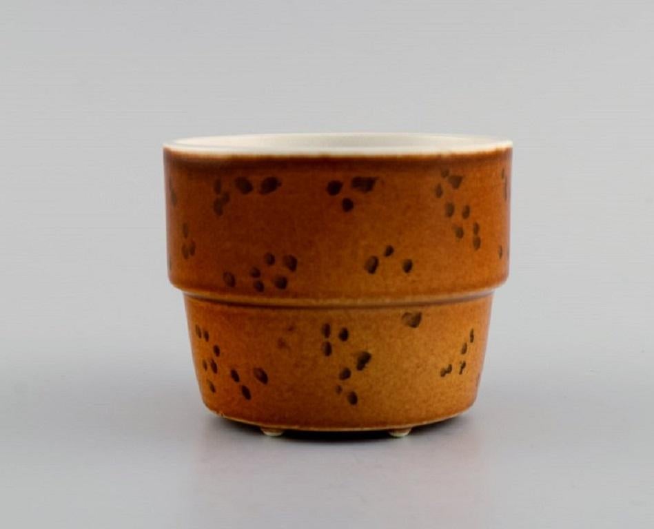 Swedish Stig Lindberg for Gustavsberg, Eight Coq Coffee Cups in Glazed Stoneware
