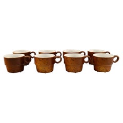 Stig Lindberg for Gustavsberg, Eight Coq Coffee Cups in Glazed Stoneware