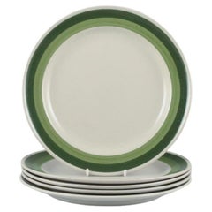 Used Stig Lindberg for Gustavsberg, Five "Bodega" dinner plates in stoneware.