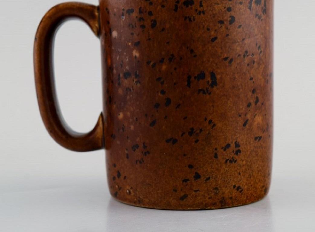 Stig Lindberg for Gustavsberg, Five Large Coq Mugs in Glazed Stoneware In Excellent Condition For Sale In Copenhagen, DK