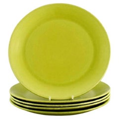 Stig Lindberg for Gustavsberg, Five Spisa-Legum Dinner Plates in Porcelain