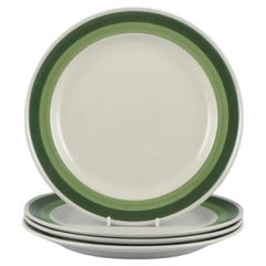 Used Stig Lindberg for Gustavsberg, four "Bodega" dinner plates in stoneware.