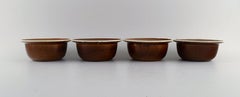 Stig Lindberg for Gustavsberg, Four Coq Bowls in Glazed Stoneware