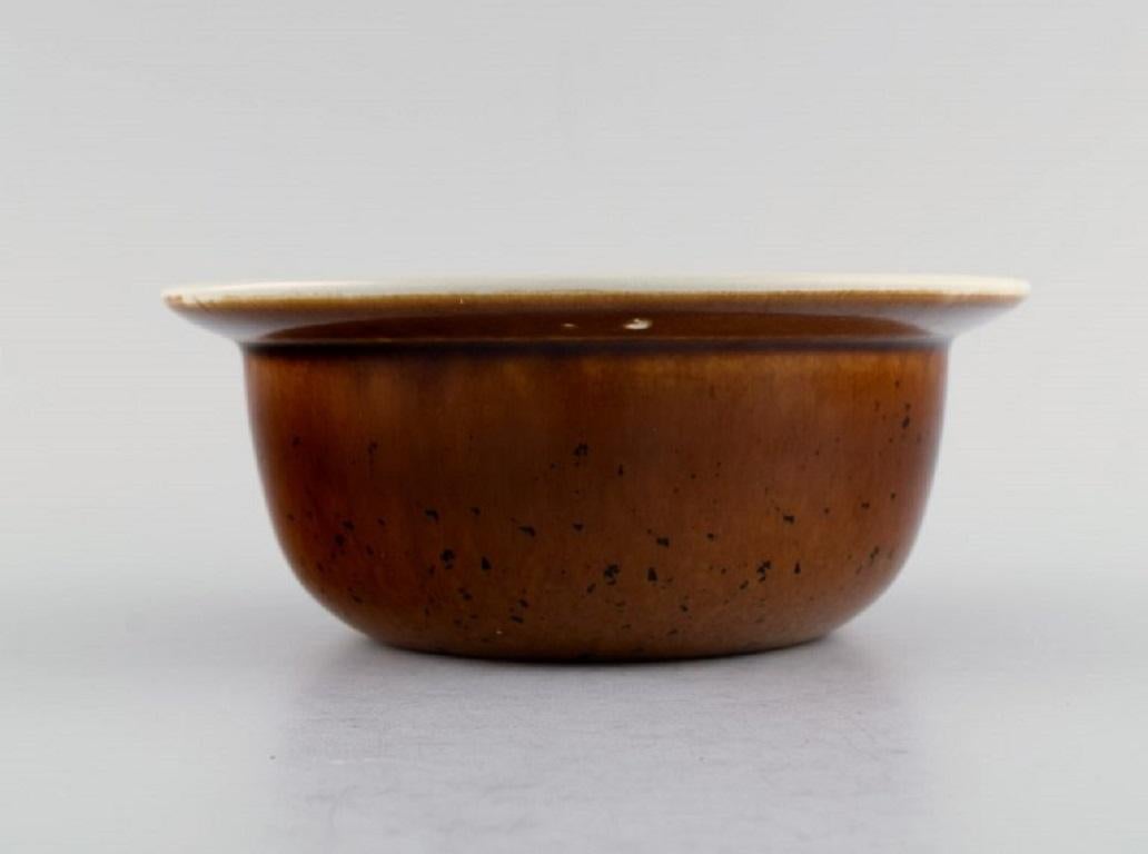 Swedish Stig Lindberg for Gustavsberg, Four Coq Bowls in Glazed Stoneware For Sale