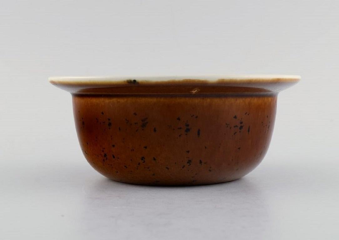 Stig Lindberg for Gustavsberg, Four Coq Bowls in Glazed Stoneware In Excellent Condition For Sale In Copenhagen, DK