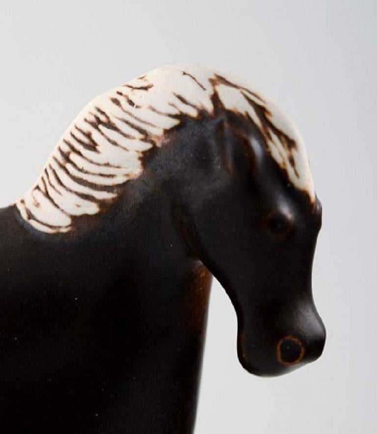 Scandinavian Modern Stig Lindberg for Gustavsberg, Horse Figure of Stoneware