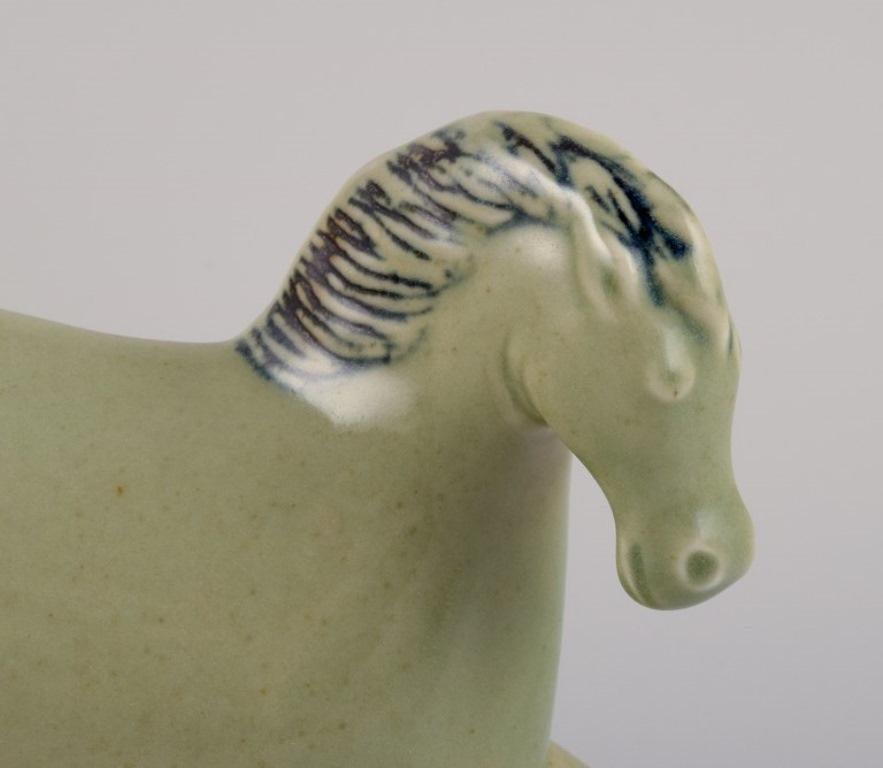 Scandinavian Modern Stig Lindberg for Gustavsberg. Horse figurine in glazed stoneware. For Sale